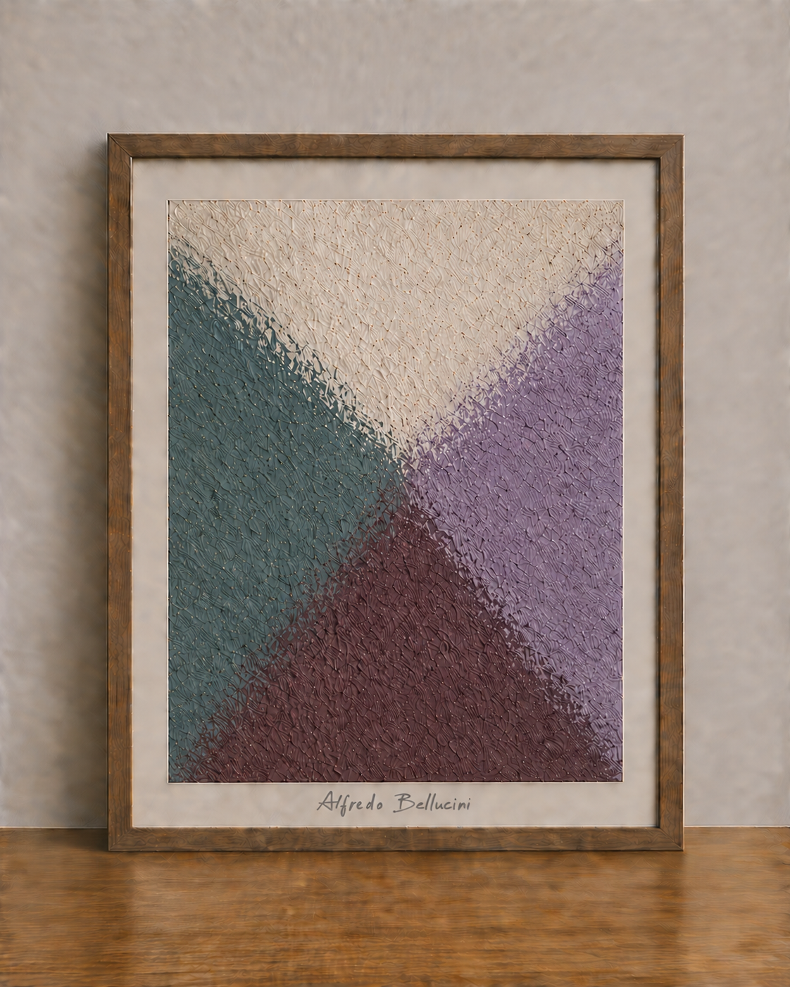 Abstract art on warm wooden surface
