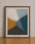 Abstract art on wooden display