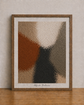 Abstract composition on wooden table
