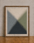 Abstract frame on wooden tabletop