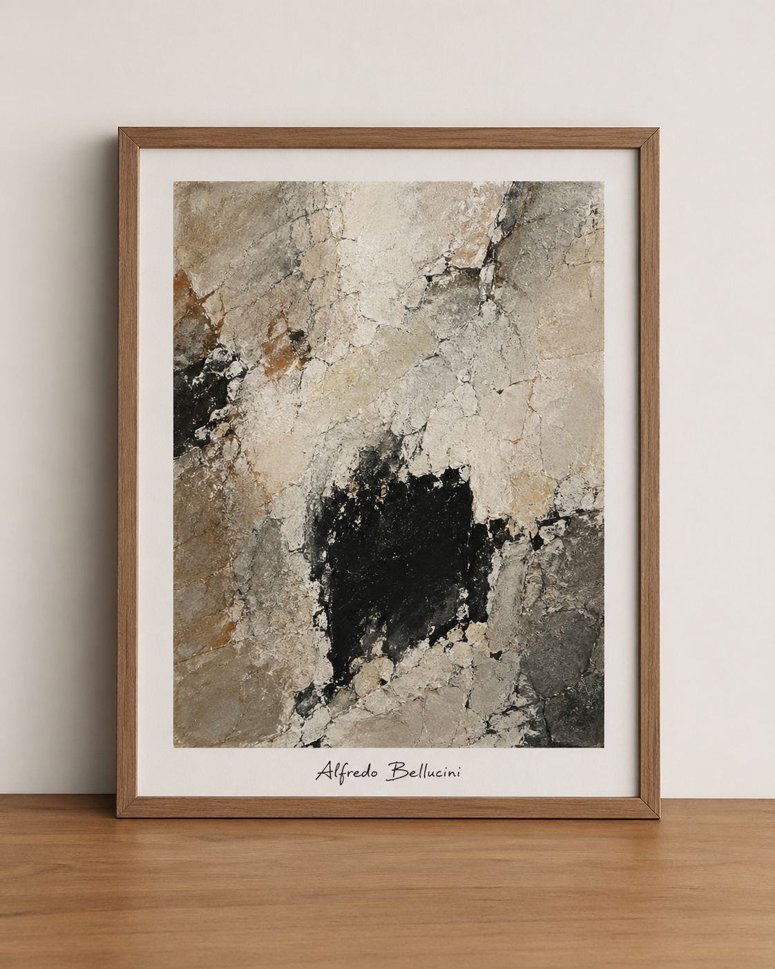 Abstract minimalism on wooden display