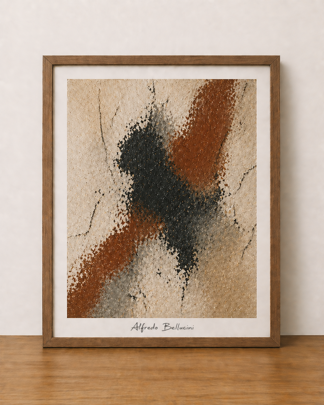 Abstract minimalism with textured warmth
