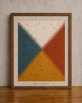 Abstract painting in wooden frame