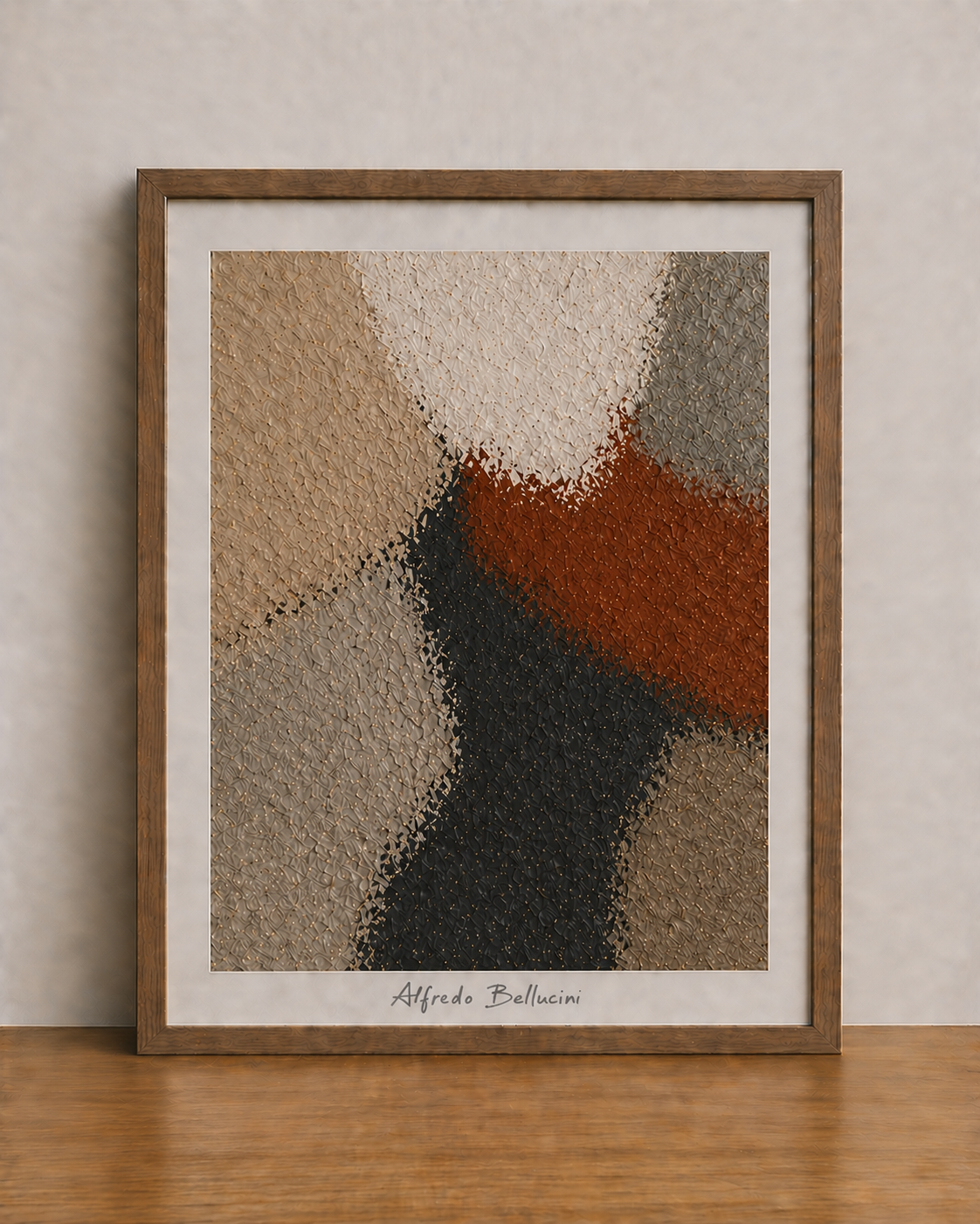 Abstract texture on wooden shelf