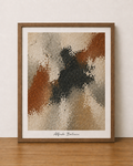 Abstract work on wooden ledge
