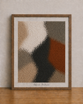 Minimalist abstract art on wooden table