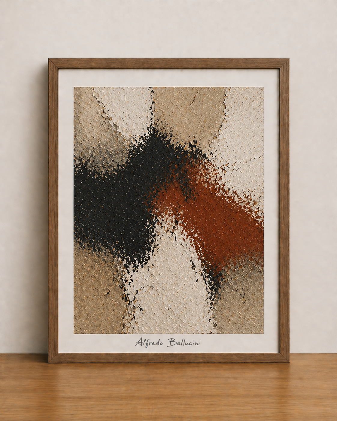 Rustic elegance with abstract art
